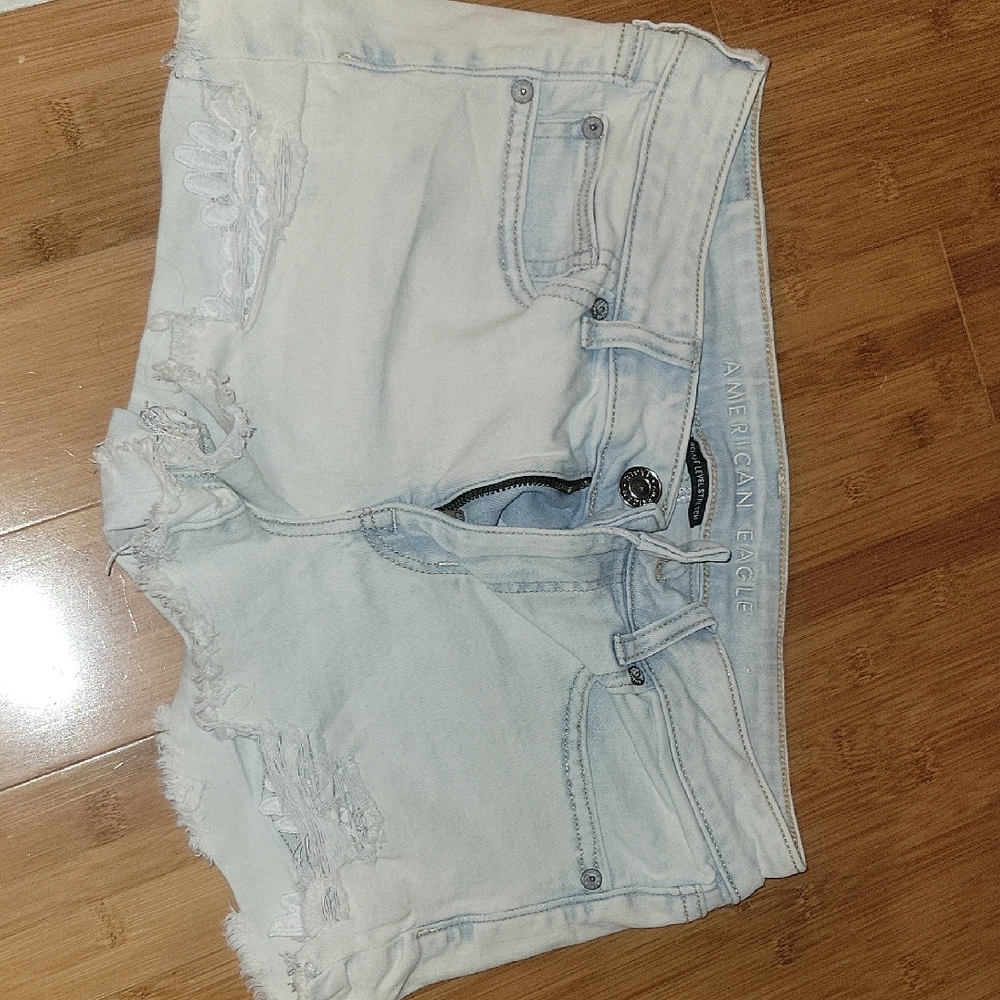 American Eagle Outfitters Blue Jean Shorts Distressed Style